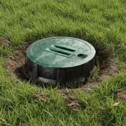 Rain Bird Super Jumbo Irrigation Valve Box With Green Lid, Black