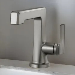 Click here to see Brizo 65098LF-SL-ECO Brizo Levoir Single-Handle Deck Mount Lavatory Faucet, 1.2 GPM, Brilliance Luxe Steel - 65098LF-SL-ECO