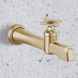 Click here to see Brizo T65798LF-GL Brizo Levoir Single-Handle Bathroom Faucet, Less Drain, Wall-Mount, WaterSense, 1.5 GPM, Brilliance Luxe Gold - T65798LF-GL
