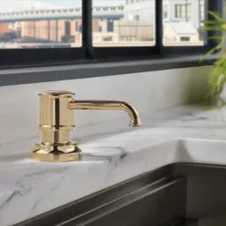 Click here to see Brizo RP75675GL Brizo Artesso Soap/Lotion Dispenser, 13-ounce, Brilliance Luxe Gold - RP75675GL