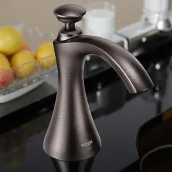 Click here to see Moen S3946BLS Moen Transitional Kitchen Soap/Lotion Dispenser, 18oz, Black Stainless - S3946BLS