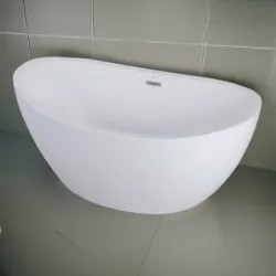 Click here to see Trone Plumbing CLOE Trone 59in x 32in White Freestanding Acrylic Soaker Tub - CLOE59
