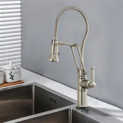 Click here to see Brizo 64125LF-SS Brizo Artesso Single-Handle Articulating Kitchen Faucet w/ Finished Hose, 2-Function Sprayer, SmartTouch, MagneDock, 1.8 GPM, Brilliance Stainless - 64125LF-SS