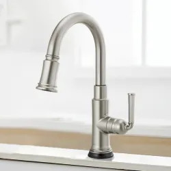 Click here to see Brizo 64074LF-SS Brizo Rook Single-Handle Pull-down Kitchen Faucet, SmartTouch, MagneDock, Lever Handle, 1.8 GPM, Brilliance Stainless - 64074LF-SS