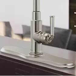 Click here to see Brizo RP100299SS Brizo Escutcheon Plate for Rook Series Kitchen Faucet, Brilliance Stainless - RP100299SS