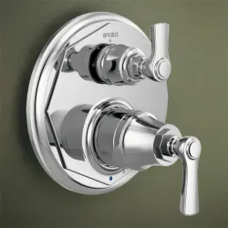 Click here to see Brizo T75P560-PC Brizo Rook Pressure Balance Valve Trim w/ 3-Function Diverter Trim, Lever Handles, Polished Chrome - T75P560-PC