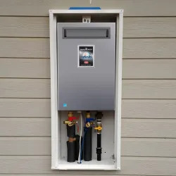 Click here to see Bradford White RTG-K-199-N2 Bradford White Infiniti K Natural Gas Tankless Water Heater, 8.7GPM, Digital Control, 199,000 BTU, 120V, Outdoor - RTG-K-199-N2