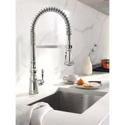 Click here to see Moen S73104ORB Moen Weymouth Single Handle Semi-Pro Spring Kitchen Faucet, Oil-Rubbed Bronze - S73104ORB
