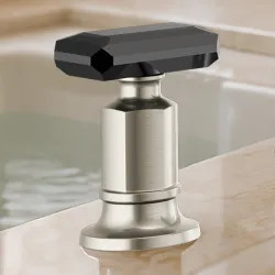 Click here to see Brizo HK676-NKBC Brizo Invari Roman Tub Faucet Handle Kit w/ Black Crystal Knob, ADA, Brilliance Luxe Nickel - HK676-NKBC