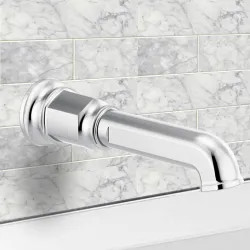 Click here to see Brizo RP100328PC Brizo Invari Wall Mounted Non-Diverter Tub Spout, Solid Brass, 1/2