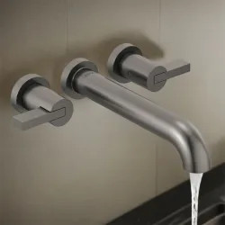Click here to see Brizo T70435-SLLHP Brizo Litze Two-Handle Wall-Mount Tub Filler with High Flow Ceramic Valve, 9.8 GPM, Brilliance Luxe Steel - T70435-SLLHP 