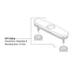 Click here to see Peerless RP71268BL Peerless Precept Matte Black 10in Escutcheon, Base Plate, and Mounting Nut - RP71268BL