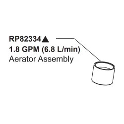 Click here to see Peerless RP82334BL Peerless Precept Matte Black Aerator Assembly for P191102LF, 1.8 GPM - RP82334BL