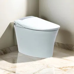 Click here to see Trone Plumbing A2ETBCERN-12.WH Trone Aquatina II Smart Toilet w/ Toe Touch Sensor, Auto-Open/Close/Flush, Heated Seat, Night Light, 1.28 GPF, White - A2ETBCERN-12.WH