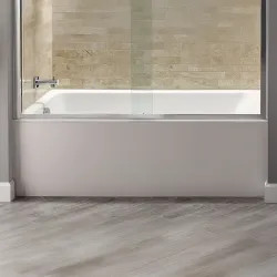 Click here to see American Standard 2573202.020 American Standard Studio 60in x 30in Soaker Tub with Built-In Apron, Lumbar Support, Left Drain, White - 2573202.020