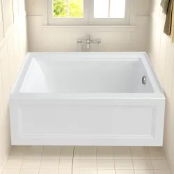 Click here to see American Standard 2544102.020 American Standard Town Square S 60in x 32in White Soaker Tub with Built-In Apron, Right Drain - 2544102.020