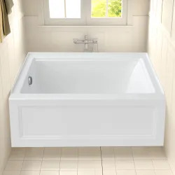 Click here to see American Standard 2545202.020 American Standard Town Square S 60in x30in Acrylic Tub with Built-in Apron, Left Hand Drain, White - 2545202.020
