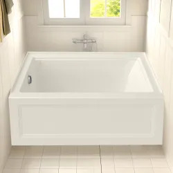 Click here to see American Standard 2545202.222 American Standard Town Square S 60in x30in Left Hand Drain Acrylic Tub with Built-in Apron, Linen- 2545202.222 