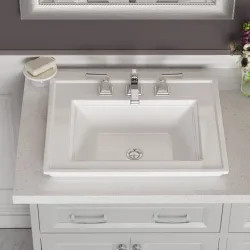Click here to see American Standard 1203008.020 American Standard Town Square S 24in x 19in White Drop-In Lavatory Sink with Front Overflow, 8in Center - 1203008.020