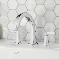 Click here to see American Standard T353900.002 American Standard Townsend Two-Handle Polished Chrome Roman Tub Faucet Trim with Diverter, Metal Lever Handles, Brass - T353900.002