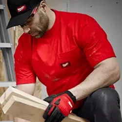 Click here to see Milwaukee 601R-2X Milwaukee 2XL Red Short Sleeve Heavy Duty Pocket T-Shirt - 601R-2X