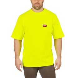 Click here to see Milwaukee 601HV-M Milwaukee Medium High Visibility Short Sleeve Heavy Duty Pocket T-Shirt - 601HV-M