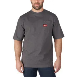 Click here to see Milwaukee 601G-L Milwaukee Large Gray 601 Short Sleeve Heavy Duty Pocket T-Shirt with Sun Protection and Anti-Microbial Treatment - 601G-L