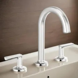 Click here to see Brizo 65306LF-PCLHP Brizo Kintsu Two-Handle Widespread Lavatory Faucet with Arc Spout, Less Handles, Deck Mount, 1.5 GPM, Polished Chrome - 65306LF-PCLHP
