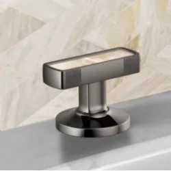 Click here to see Brizo HI5306-BNXPL Brizo Kintsu Widespread Lavatory Knob with Mother of Pearl Inlay Handle Kit, Brilliance Black Onyx - HI5306-BNXPL
