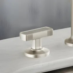 Click here to see Brizo HI5306-NKCT Brizo Kintsu Widespread Lavatory Knob with Concrete Inlay Handle Kit, Brilliance Luxe Nickel - HI5306-NKCT