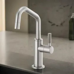 Click here to see Brizo 61363LF-C-SS Brizo Litze Single-Handle Beverage Faucet with Angled Spout, Diamond Seal, ADA, Knurled Handle, 1.5 GPM, Brilliance Stainless  - 61363LF-C-SS