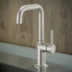 Click here to see Brizo 61065LF-SSLHP Brizo Odin Single-Handle Bar Faucet with Square Spout, Solid Brass Construction, 1.8 GPM, Brilliance Stainless - 61065LF-SSLHP