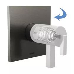 Click here to see Brizo T60022-SLLHP Brizo Frank Lloyd Wright TempAssure Thermostatic Two-Handle Valve Trim, Less Handles, Luxe Steel - T60022-SLLHP