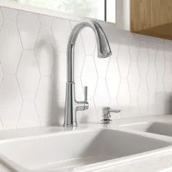 Click here to see  9319300.075 American Standard Maven Single-Handle Pull-Down Kitchen Faucet with Soap Dispenser, Stainless Steel - 9319300.075
