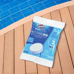 Click here to see  22401CLX Clorox Pool & Spa Active99 3in Solid Chlorinating Tablets with 4-in-1 Formula, 8oz Pack - 22401CLX