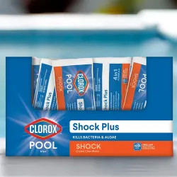 Click here to see  32636CLX Clorox Pool&Spa Shock Plus Pool Chemical, 1 Pound, Solid Chlorine, White - 32636CLX