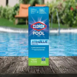 Click here to see  44340CLX Clorox Pool&Spa XtraBlue Pool Algaecide, 40 Oz, Blue/Green Liquid - 44340CLX
