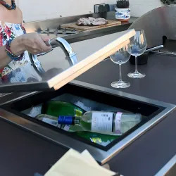 Click here to see  00002 Bull 16-3/4in by 20-1/4in Drop-In Ice Chest with Condiment Tray, Stainless Steel - 00002