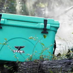Click here to see  ORCSF/SF026 ORCA 26 Quart Seafoam Cooler, Roto-Molded Construction, Flex-Grip Handle - ORCSF/SF026