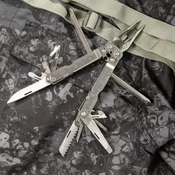 Click here to see  S62N-CP SOG PowerLock Multi-Tool Pliers with V-Cutter and Nylon Pouch, 18 Tools, Satin - S62N-CP