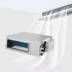 Click here to see   GREE 230 volts Singe Phase Slim-Duct Heat Pump for Indoor Unit Only with 9,100 BTU Cooling and 11,000 BTU Heating - DUCT09HP230V1BD