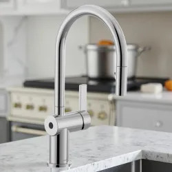Click here to see Moen 7622EWC Moen Cia Single-Handle High-Arc Pull-Down Kitchen Faucet w/ MotionSense Wave, 1.5 GPM, Chrome - 7622EWC