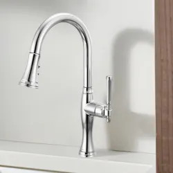 Click here to see Brizo 63058LF-PC Brizo Tulham Single Handle Pull-Down Kitchen Faucet, 1.8 GPM, Polished Chrome - 63058LF-PC