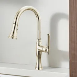 Click here to see Brizo 63058LF-PN Brizo Tulham Single Handle Pull-Down Kitchen Faucet, 1.8 GPM, Brilliance Polished Nickel - 63058LF-PN