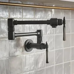 Click here to see Brizo 62858LF-BLBNX Brizo Tulham Wall-Mount Pot Filler Faucet, Matte Black/Black Onyx - 62858LF-BLBNX