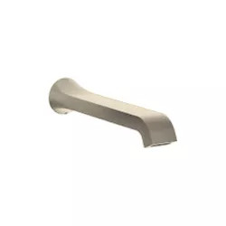 Click here to see Moen TF3901BN Moen Genta Wall Mounted Brushed Nickel Non-Diverter Tub Spout, 1/2-inch Connection Size, M-PACT Valve System - TF3901BN