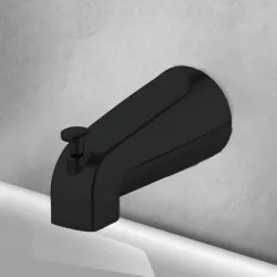 Click here to see Pfister J15-020B Pfister Wall Mounted Matte Black Tub Spout with Pull-up Diverter, Quick Connect - J15-020B