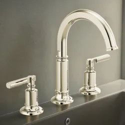 Click here to see Brizo 65376LF-PNLHP Brizo Invari Two-Handle Widespread Bathroom Faucet with Arc Spout, Deck-Mount, 1.5 GPM, Brilliance Polished Nickel - 65376LF-PNLHP