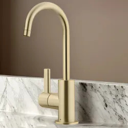 Click here to see Franke EOS-HO-GLD Franke Eos Neo Single-Handle Beverage Faucet for Hot Filtered Water, 1.75 GPM, Champagne Gold, EOS-HO-GLD - (119.0685.378)