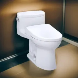 Click here to see Toto MW6344736CEFG#01 TOTO Supreme II WASHLET+ One-Piece Toilet with S7A Bidet Seat, Auto-Open/Close, 1.28 GPF, Cotton White - MW6344736CEFG#01